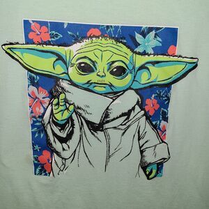 mint green Star Wars Celebrate Together T-shirt featuring a graphic of Grogu XXL